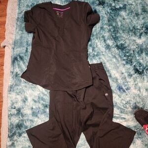 Purple label scrub set black medium tall